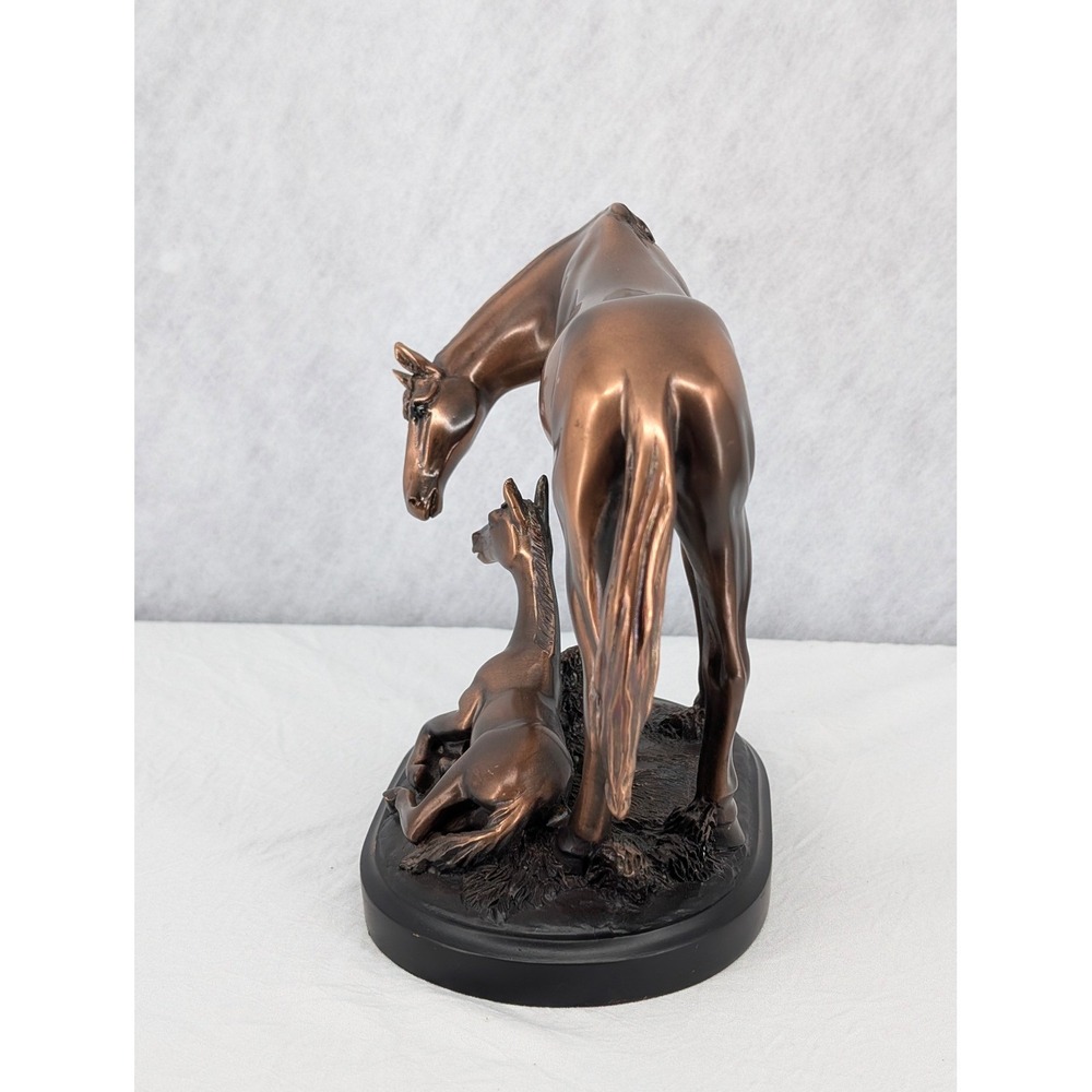 Bronze Finish Mare and Foal Horse Statue Equestrian Sculpture Western Home Decor - Picture 4 of 7